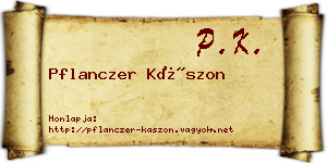 Pflanczer Kászon névjegykártya